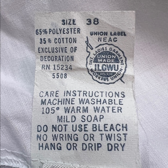 Vintage Union Label Elegant White Lace Trim Slip Dress - Picture 7 of 8